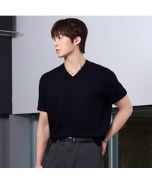 HYOJI（ヒョージ）の「26 SS ウォッシャブルリネンVネッククロップニット（6カラー）（ニット/セーター）」
