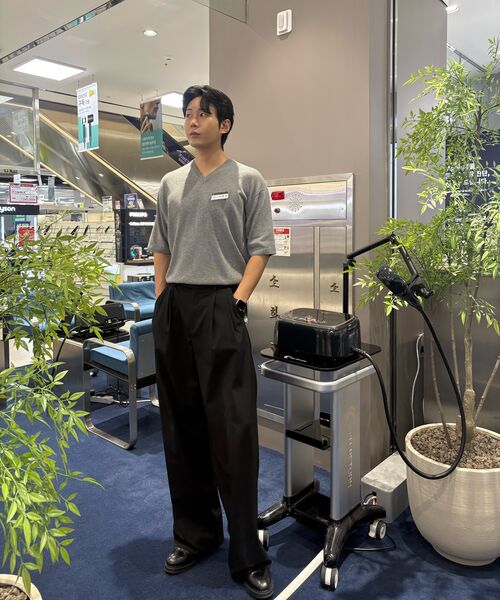 HYOJI(ヒョージ)の「26 SS ウォッシャブルリネンVネッククロップニット(6カラー)(ニット/セーター・メンズ・ブラック/チャコール/グレー/ネイビー/クリーム/レッド・M/L/XL)」の17枚目の写真