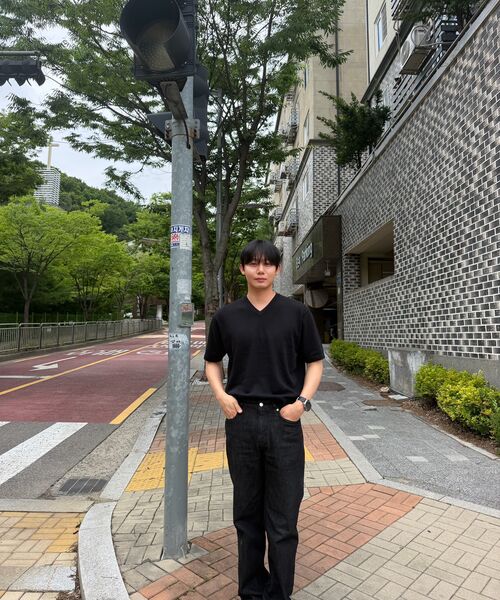 HYOJI(ヒョージ)の「26 SS ウォッシャブルリネンVネッククロップニット(6カラー)(ニット/セーター・メンズ・ブラック/チャコール/グレー/ネイビー/クリーム/レッド・M/L/XL)」の20枚目の写真
