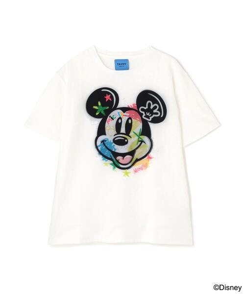 TRIPPY ART(トリッピーアート)の「TRIPPY ART(トリッピーアート) FACE MICKEY 3D TEE / フェイスミッキー3D Tシャツ(Tシャツ/カットソー・メンズ・ホワイト・M/S/L)」の1枚目の写真
