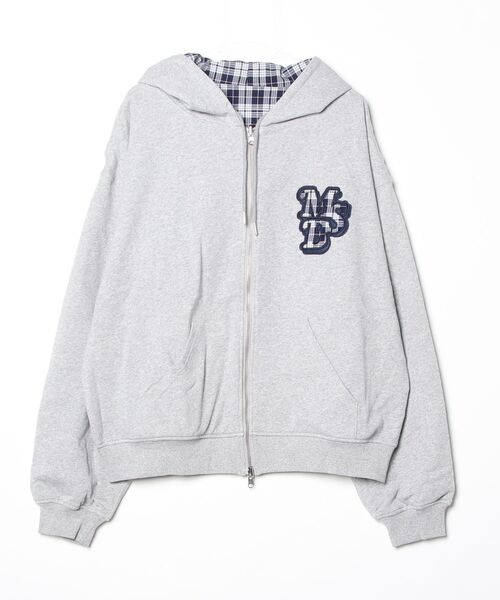 My sugar Babe（マイシュガーベイブ）の「reversible zip hoodie（スウェット・メンズ・グレー系/ネイビー系・LARGE/MEDIUM）」の2枚目の写真