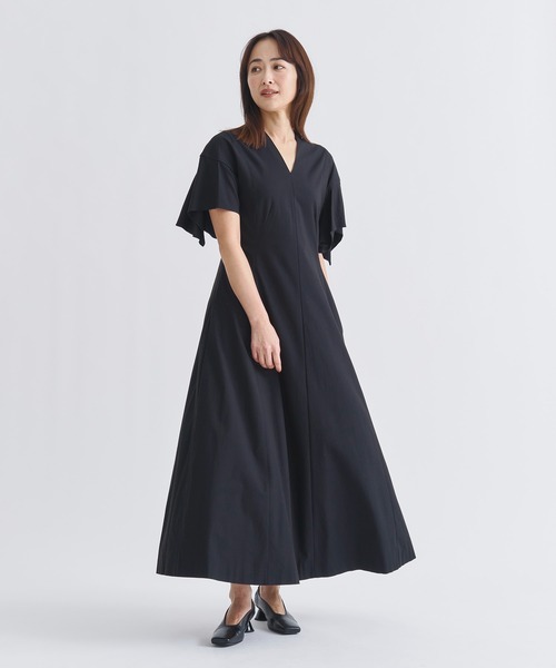 AKIRANAKA(アキラナカ)の「【AKIRANAKA/アキラナカ】Tamara drape sleeve dress BK(ワンピース・レディース・ブラック・1)」の2枚目の写真