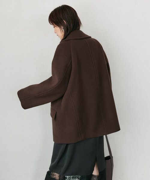 RIVE DROITE(リヴドロワ)の「【リバイバル/新色追加】ラグランPコート(オフィスカジュアル/秋服/冬服)(ピーコート・レディース・ベージュ/ブラウン/ネイビー・38/36)」の9枚目の写真