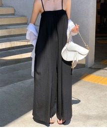 細ストラップキャミ バレルレッグオールインワン