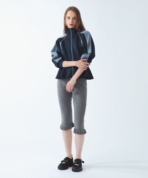 Ray BEAMS(レイビームス)の「ペプラム トラック ジャケット(ジャージ・レディース・ネイビー/ワイン・ONE SIZE)」の3枚目の写真