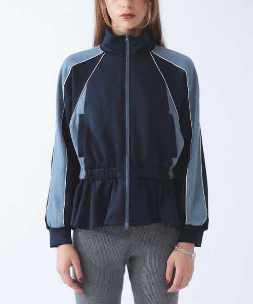 Ray BEAMS(レイビームス)の「ペプラム トラック ジャケット(ジャージ・レディース・ネイビー/ワイン・ONE SIZE)」の8枚目の写真