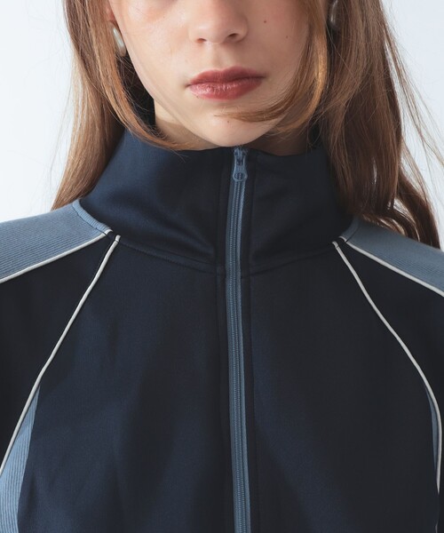 Ray BEAMS(レイビームス)の「ペプラム トラック ジャケット(ジャージ・レディース・ネイビー/ワイン・ONE SIZE)」の11枚目の写真