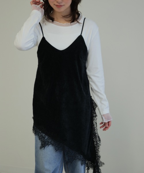 LYORI(リオリ)の「シアーレイヤード ロングTシャツ(Tシャツ/カットソー・レディース・ホワイト/ブラック・FREE)」の16枚目の写真