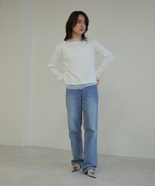 LYORI(リオリ)の「シアーレイヤード ロングTシャツ(Tシャツ/カットソー・レディース・ホワイト/ブラック・FREE)」の15枚目の写真