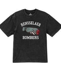 Ol' Basics(オール・ベーシックス) 半袖Tシャツ ヴィンテージライク バイオウォッシュ ミサイルイラスト ひび割れ クラックプリント Tシャツ 半袖 トップス カットソー アメカジ カジュアル レディース ユニセックス