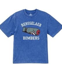 Ol' Basics(オール・ベーシックス) 半袖Tシャツ ヴィンテージライク バイオウォッシュ ミサイルイラスト ひび割れ クラックプリント Tシャツ 半袖 トップス カットソー アメカジ カジュアル レディース ユニセックス