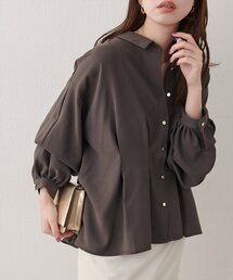 natural couture（ナチュラルクチュール）の「【sherbet line】ウエストタック２WAY袖ブラウス（シャツ/ブラウス）」