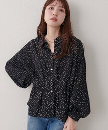 【sherbet line】ウエストタック2WAY袖ブラウス