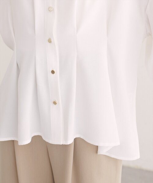 natural couture(ナチュラルクチュール)の「【sherbet line】ウエストタック2WAY袖ブラウス(シャツ/ブラウス・レディース・ライトグレー/オフホワイト/ドット/ブラウン/ネイビー・FREE)」の15枚目の写真