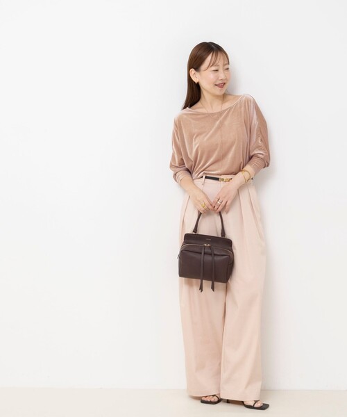 NOLLEY’S Sophi(ノーリーズソフィ)の「【BECシリーズ】ウォッシャブルベロアドルマン2WAYプルオーバー(Tシャツ/カットソー・レディース・ブラック/サーモンピンク/カーキ・38)」の15枚目の写真