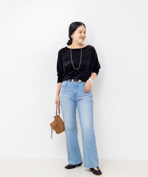 NOLLEY’S Sophi(ノーリーズソフィ)の「【BECシリーズ】ウォッシャブルベロアドルマン2WAYプルオーバー(Tシャツ/カットソー・レディース・ブラック/サーモンピンク/カーキ・38)」の19枚目の写真