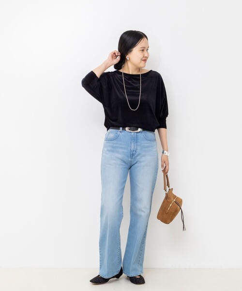 NOLLEY’S Sophi(ノーリーズソフィ)の「【BECシリーズ】ウォッシャブルベロアドルマン2WAYプルオーバー(Tシャツ/カットソー・レディース・ブラック/サーモンピンク/カーキ・38)」の21枚目の写真