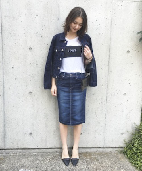 Moname（モナーム）の「■Moname   ジーンジャケット   JEAN JACKET(ジーンジャケット)/41161081（デニムジャケット・レディース・サックスブルー/ブルー/ネイビー・SMALL/MEDIUM/X-SMALL）」の2枚目の写真