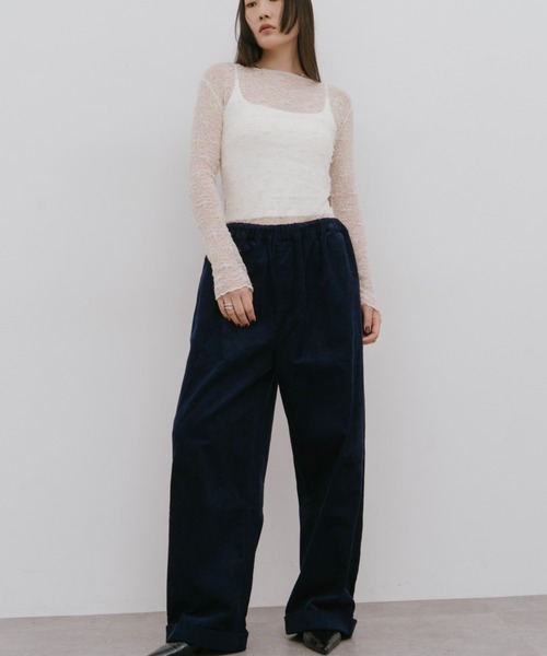 HANNE(アン)の「コーデュロイロールアップカーブパンツ(その他パンツ・レディース・ベージュ/ネイビー・S/M)」の5枚目の写真