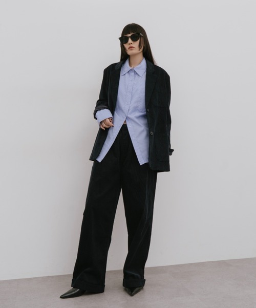 HANNE(アン)の「コーデュロイロールアップカーブパンツ(その他パンツ・レディース・ベージュ/ネイビー・S/M)」の10枚目の写真