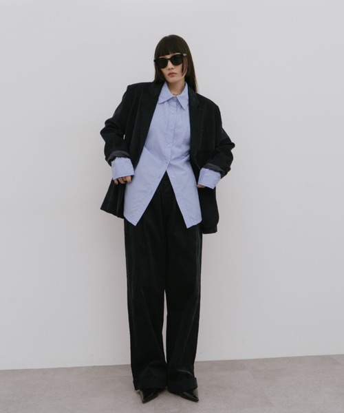 HANNE(アン)の「コーデュロイロールアップカーブパンツ(その他パンツ・レディース・ベージュ/ネイビー・S/M)」の11枚目の写真