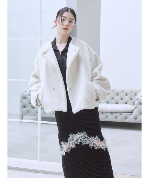 LAGUNAMOON(ラグナムーン)の「【WEB限定カラーあり】ボアブルゾン(ブルゾン・レディース・グレー/ブラック/ベージュ/アイボリー・FREE)」の9枚目の写真