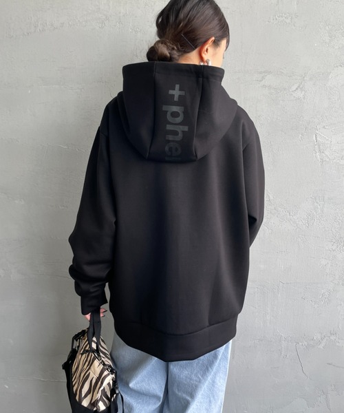 +phenix（プラスフェニックス）の「[＋phenix/プラスフェニックス] 別注 ダンボールニット フードロゴ ジップパーカー（パーカー・メンズ・ブラック/グレー・XL/L/M）」の19枚目の写真