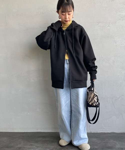 +phenix（プラスフェニックス）の「[＋phenix/プラスフェニックス] 別注 ダンボールニット フードロゴ ジップパーカー（パーカー・メンズ・ブラック/グレー・XL/L/M）」の20枚目の写真