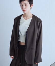 CODE A | soft relaxed hook jacket(ノーカラージャケット)