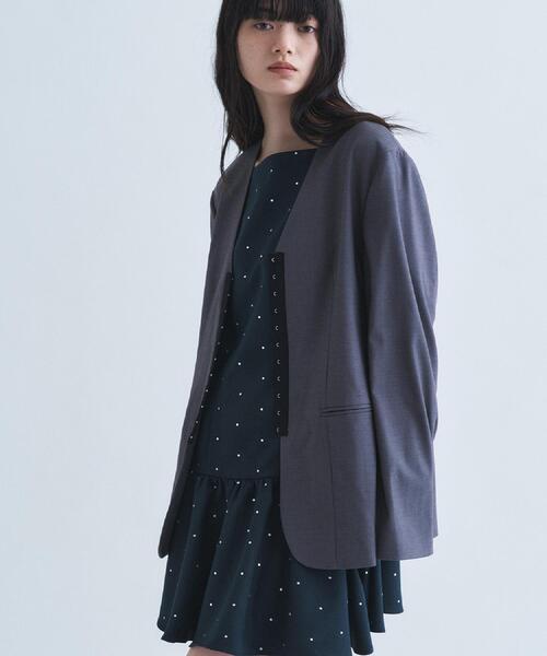 CODE A(コードエー)の「soft relaxed hook jacket(ノーカラージャケット・レディース・ブラウン系その他/グレー・00)」の7枚目の写真