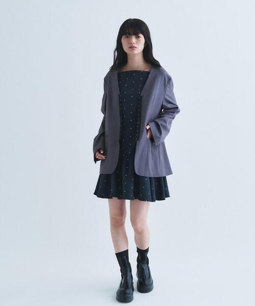 CODE A(コードエー)の「soft relaxed hook jacket(ノーカラージャケット・レディース・ブラウン系その他/グレー・00)」の10枚目の写真