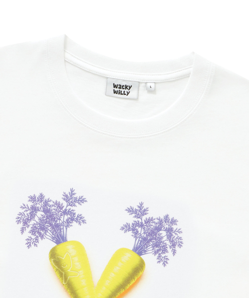 Wacky WiLLy（ワッキーウィリー）の「[グロサリー] キャロットアート 半袖Tシャツ ホワイト（Tシャツ/カットソー・レディース・その他・SMALL/MEDIUM/LARGE）」の3枚目の写真