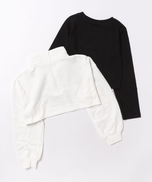 PINKHUNT(ピンクハント)の「PINKHUNT ロンT付き衿ジップトレーナー 1965K(スウェット・キッズ・ホワイト/ブラック・130cm/140cm/150cm/160cm/120cm)」の3枚目の写真
