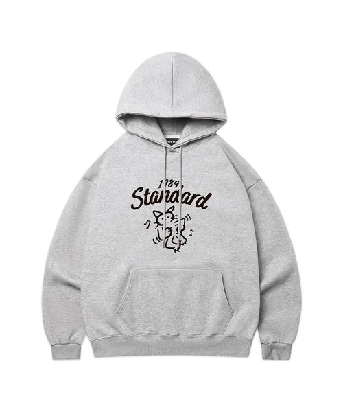 1989STANDARD(1989スタンダード)の「HAPPY CAT フードパーカー (STHSTD-0267)(パーカー・メンズ・ライトグレー/オートミール/ブラック/ネイビー/バーガンディー/ダークグレー・X-LARGE/MEDIUM/LARGE)」の3枚目の写真