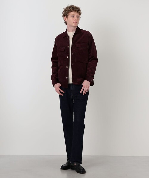 GUY ROVER（ギローバー）の「【別注】GUY ROVER ストレッチコーデュロイ シャツブルゾン（ブルゾン・メンズ・ボルドー/ブラック/ホワイト・L/S/M）」の4枚目の写真