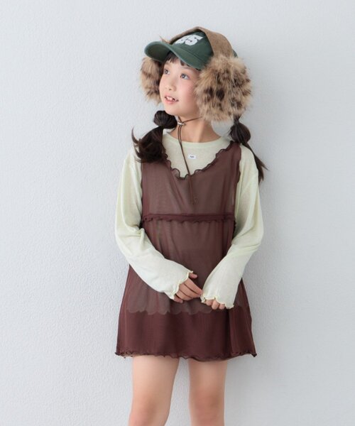 CIAOPANIC TYPY(チャオパニックティピー)の「【KIDS】チュールレイヤードシアースラブトップス(Tシャツ/カットソー・キッズ・アイボリー/ミント/グレー/ブラック・110/150/130)」の14枚目の写真
