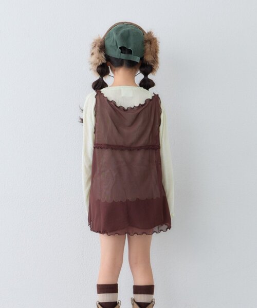 CIAOPANIC TYPY(チャオパニックティピー)の「【KIDS】チュールレイヤードシアースラブトップス(Tシャツ/カットソー・キッズ・アイボリー/ミント/グレー/ブラック・110/150/130)」の16枚目の写真