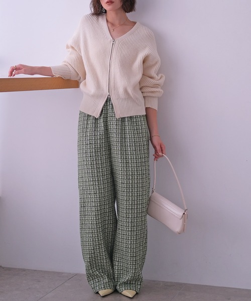 AKTE(アクテ)の「ツイードリラックスパンツ(その他パンツ・レディース・ブラック系/グリーン系・TALL/FREE)」の21枚目の写真