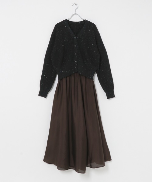 URBAN RESEARCH ROSSO WOMEN(アーバンリサーチ ロッソ)の「『WEB限定』ラメニットカーディガン+スカートセット(カーディガン/ボレロ・レディース・ブラック系その他/ベージュ系その他・FREE)」の19枚目の写真