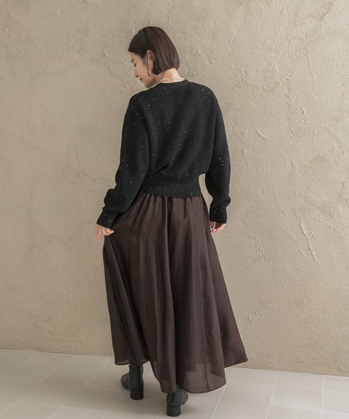 URBAN RESEARCH ROSSO WOMEN(アーバンリサーチ ロッソ)の「『WEB限定』ラメニットカーディガン+スカートセット(カーディガン/ボレロ・レディース・ブラック系その他/ベージュ系その他・FREE)」の10枚目の写真