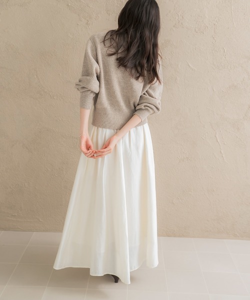URBAN RESEARCH ROSSO WOMEN(アーバンリサーチ ロッソ)の「『WEB限定』ラメニットカーディガン+スカートセット(カーディガン/ボレロ・レディース・ブラック系その他/ベージュ系その他・FREE)」の7枚目の写真
