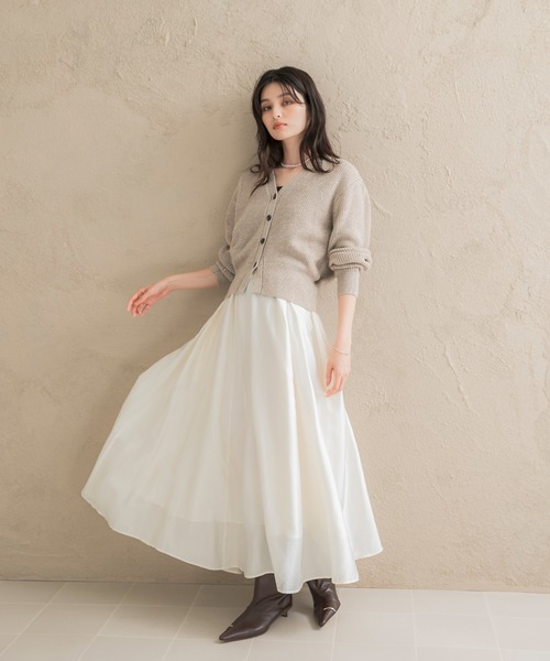 URBAN RESEARCH ROSSO WOMEN(アーバンリサーチ ロッソ)の「『WEB限定』ラメニットカーディガン+スカートセット(カーディガン/ボレロ・レディース・ブラック系その他/ベージュ系その他・FREE)」の5枚目の写真