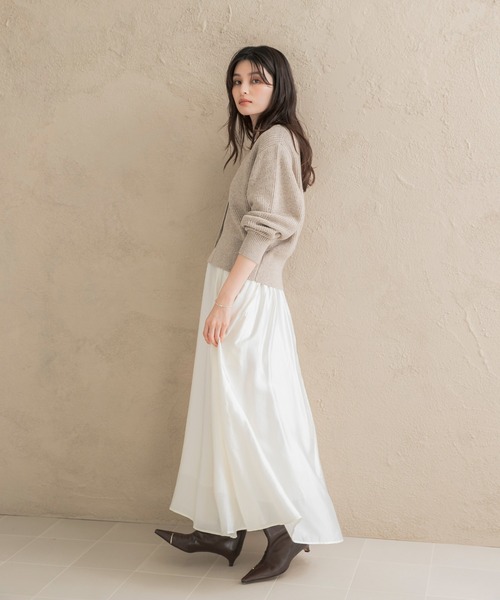 URBAN RESEARCH ROSSO WOMEN(アーバンリサーチ ロッソ)の「『WEB限定』ラメニットカーディガン+スカートセット(カーディガン/ボレロ・レディース・ブラック系その他/ベージュ系その他・FREE)」の6枚目の写真