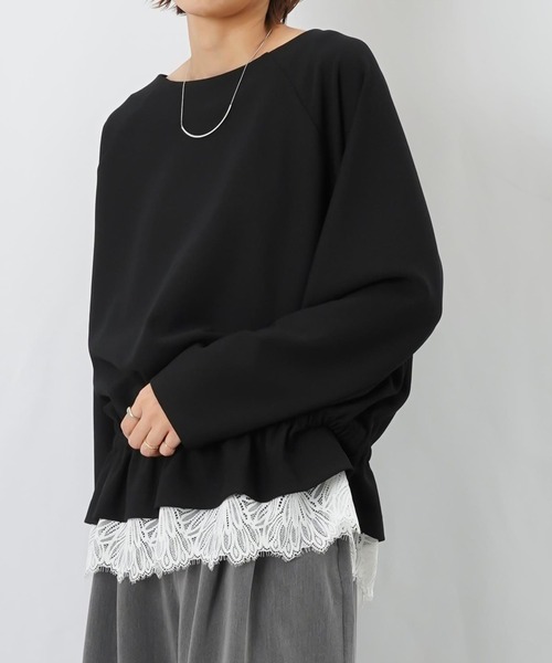 LUCA/LADY LUCK LUCA(ルカ/レディラックルカ)の「LC/LLL 裾レースペプラムトップス(Tシャツ/カットソー・レディース・アイボリー/ダークブラウン/ブラック・FREE)」の21枚目の写真