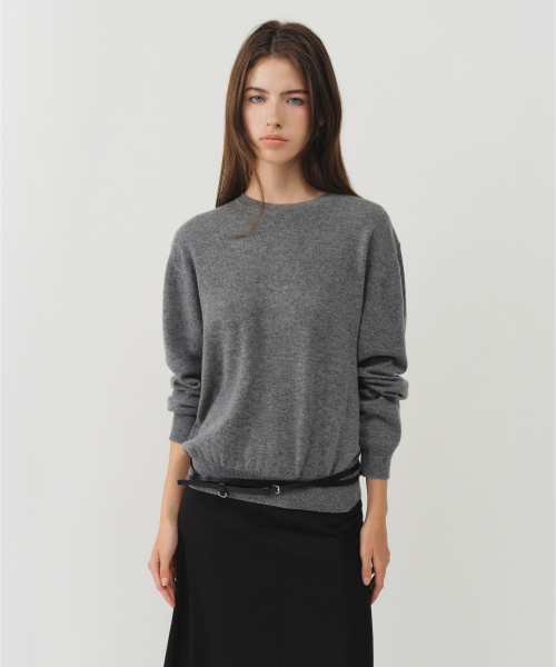 LOOKAST(ルックキャスト)の「カシミヤ エッセンシャル ラウンドネック ニット / CASHMERE ESSENTIAL ROUND NECK KNIT_5colors(ニット/セーター・レディース・ダークブラウン/チャコールグレー/ミント/ブラック/アイボリー・ONE)」の7枚目の写真