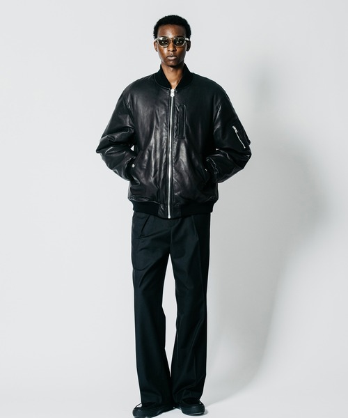 CRIMIE(クライミー)の「SHEEP LEATHER MA1 BOMBER JACKET(MA-1・メンズ・ブラック・XXL/XL/L/M/S)」の2枚目の写真
