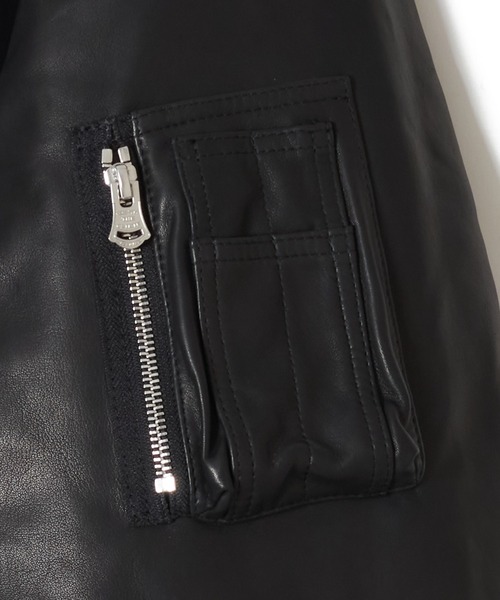 CRIMIE(クライミー)の「SHEEP LEATHER MA1 BOMBER JACKET(MA-1・メンズ・ブラック・XXL/XL/L/M/S)」の6枚目の写真