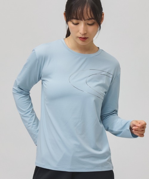 OAKLEY(オークリー)の「オークリー OAKLEY RADIANT ELLIPSE L/S TEE 12.0(Tシャツ/カットソー・レディース・ブラック/サックスブルー・L/M)」の1枚目の写真