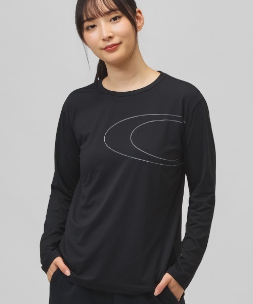 OAKLEY(オークリー)の「オークリー OAKLEY RADIANT ELLIPSE L/S TEE 12.0(Tシャツ/カットソー・レディース・ブラック/サックスブルー・L/M)」の2枚目の写真