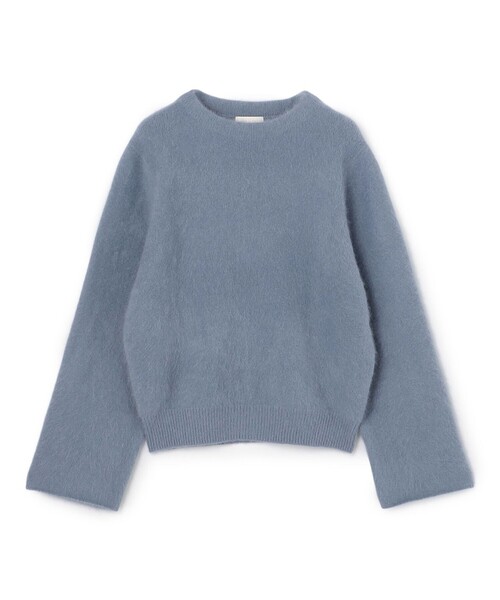BALLSEY(ボールジィ)の「フラッフィーヤーン ビルドネックプルオーバー(ニット/セーター・レディース・ダークブラウン/ライトブルー/レッド・S)」の1枚目の写真